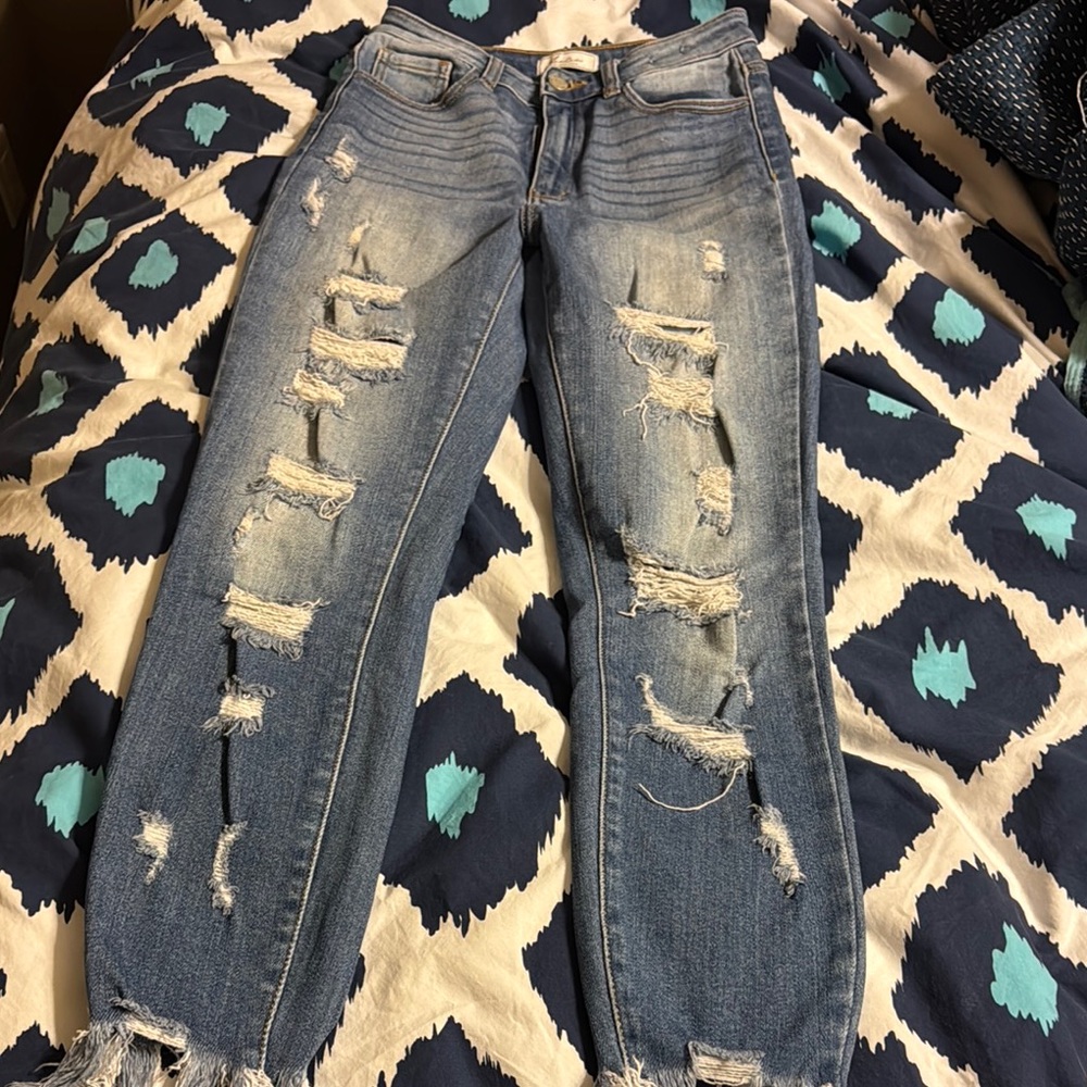 KanCan Distressed Light Blue Skinny Jeans